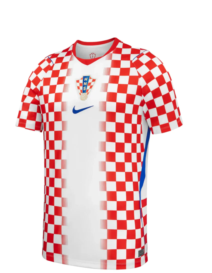 Croatia Home Jersey White Red Checkerboard front