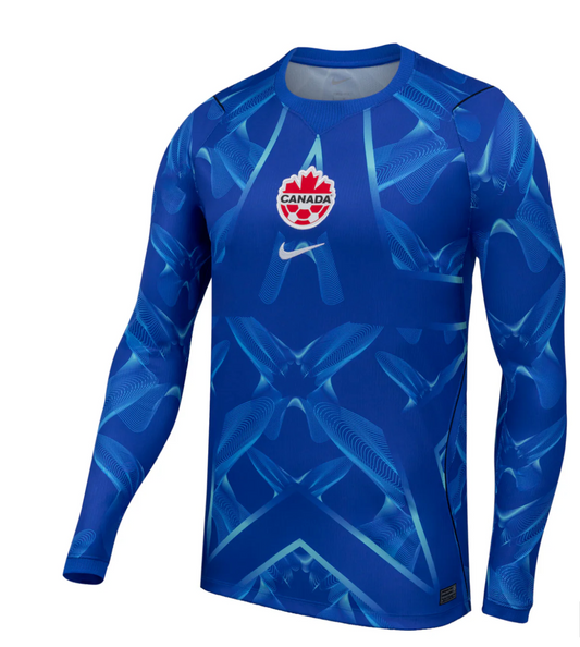 Canada Blue Goalkeeper Jersey Front — Nike blue sublimated goalkeeper supporter jersey