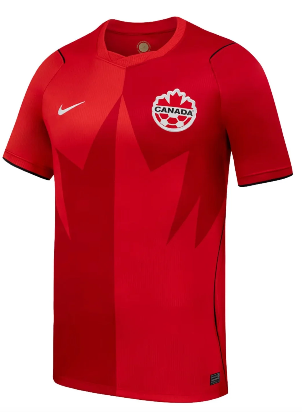 Canada Red Home Jersey Front — Nike authentic red heat press supporter jersey FIFA World Cup 2026