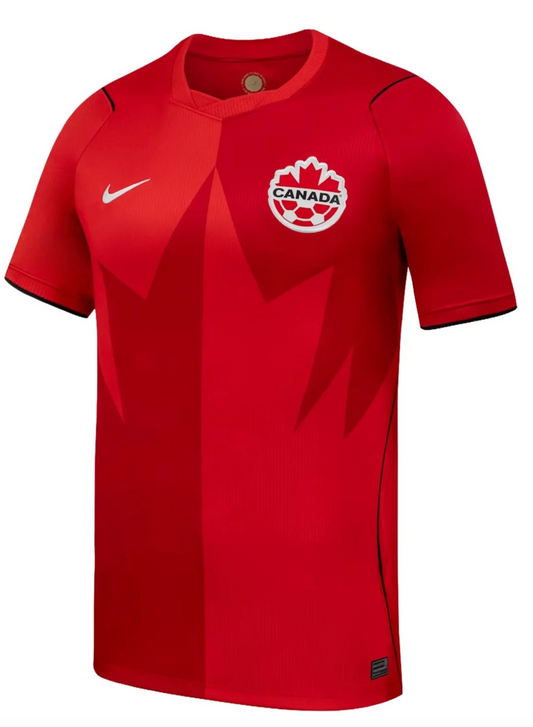 Canada Red Home Jersey Front — Nike authentic red heat press supporter jersey FIFA World Cup 2026