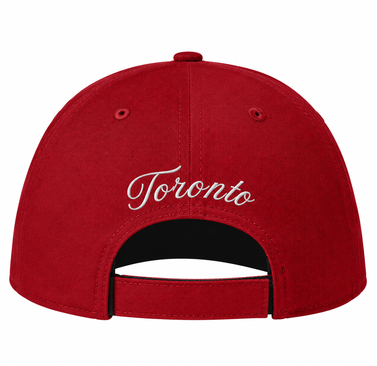 New Era Toronto The Six 9FORTY Adjustable Cap in Scarlet detail view — FIFA World Cup 2026 Toronto Merch