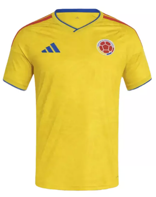 Colombia Authentic Home Jersey Front — Adidas yellow sublimated football jersey