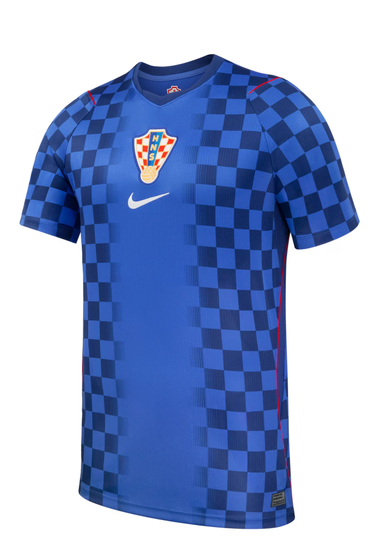 Croatia Away Jersey front - blue checkerboard Nike HNS kit