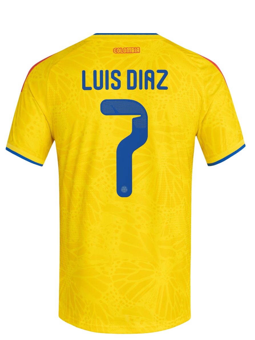 Colombia Ruiz Yellow Authentic Jersey back