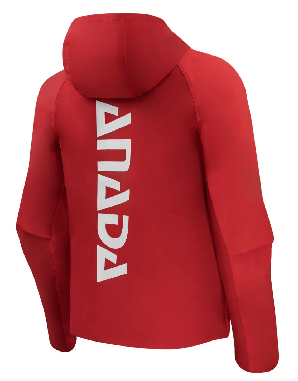 Team Canada Red Nike Soccer Tech Woven Jacket Back — Nike red and black woven training jacket
