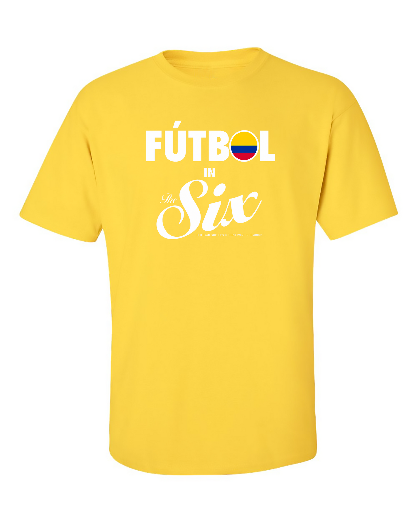 Fútbol in The Six — Colombia Football Flags Tee | Toronto 2026 Souvenir
