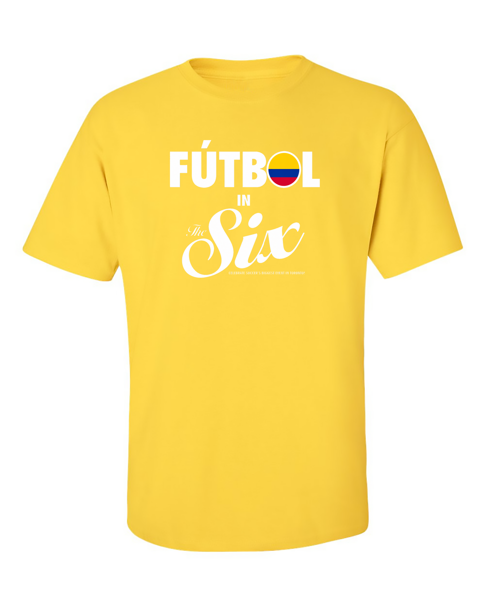 Fútbol in The Six — Colombia Football Flags Tee | Toronto 2026 Souvenir